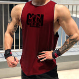 Cotton Workout Gym Tank Top Mens Muscle Sleeveless Sportswear Shirt Stringer Fashion Clothing Bodybuilding Singlets Fitness Vest