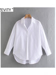Zevity New Women Simply Candy COlor Single Breasted Poplin Shirts Office Lady Long Sleeve Blouse Roupas Chic Chemise Tops LS9114