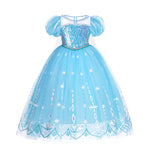 Frozen 1&amp;2 Anna Elsa Princess Dress For Girl Birthday Party Tulle Prom Gown Kids Christmas Cosplay Snow Queen Coronation Costume